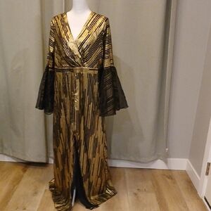 Nwt Loragal Gold and Black Striped Celestrial Costum Dress 2xl